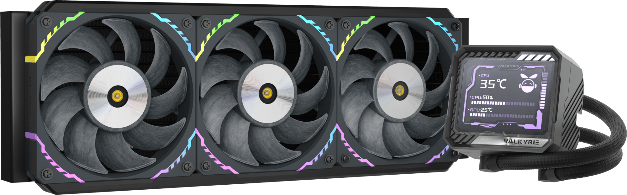 Valkyrie V360 LCD 360mm AiO Liquid CPU Cooler in Black - CCL Computers